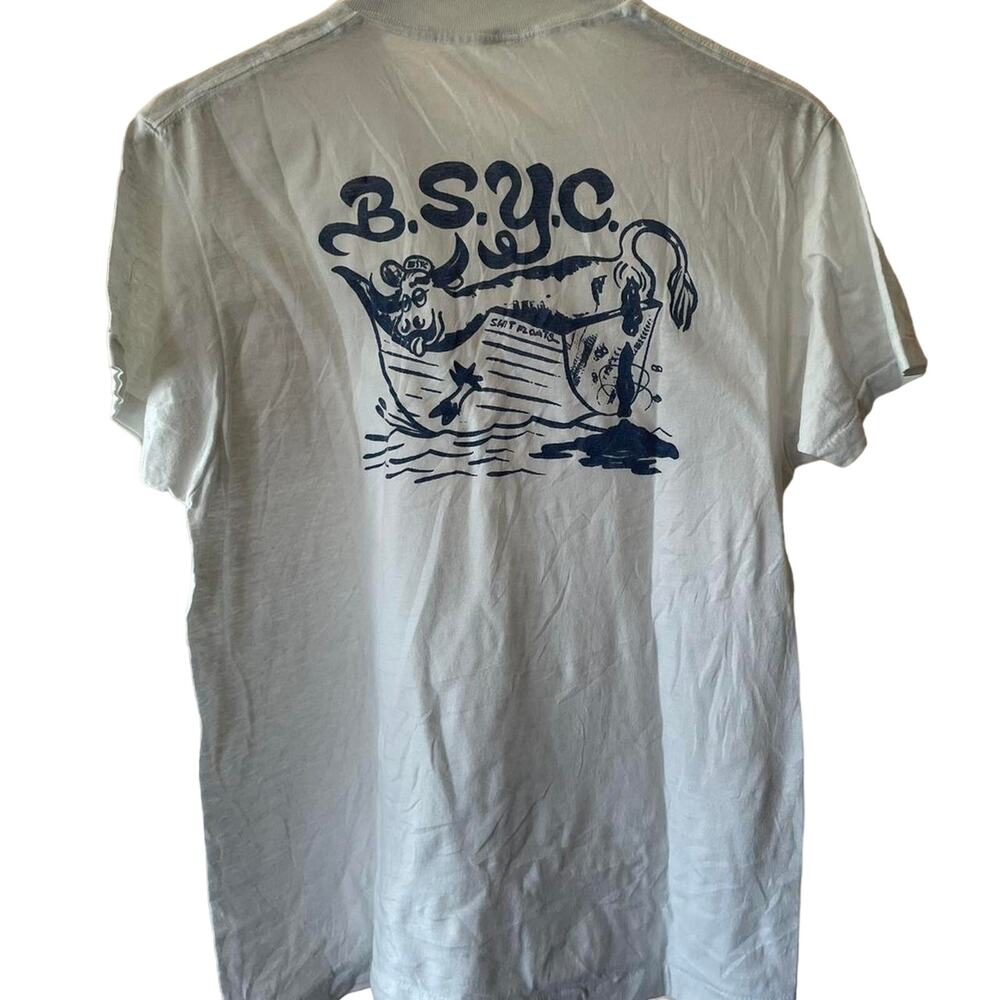 Vintage 80s Shit Floats Cow B.S.Y.C. Single Stitch Shirt Adult XL (fits smaller)